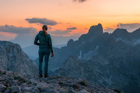 Hiker in the evening