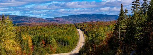 Parc National du Mont-Tremblant in Autumn colours.Near St.Donat Laurentians Quebec Canada