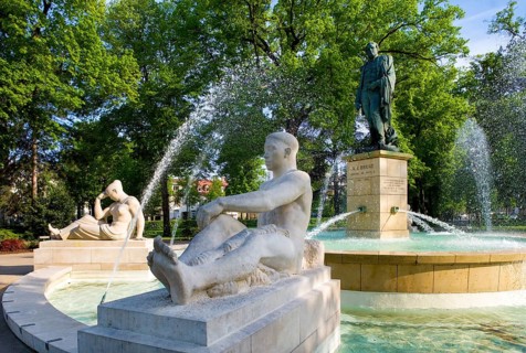 Bruat fountain in the park of the Champ de Mars