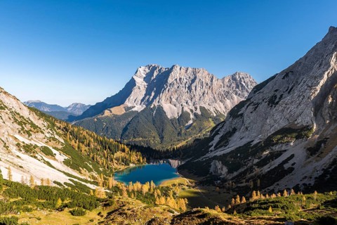 View of Seebensee from the Ehrwalder Sonnenspitze
