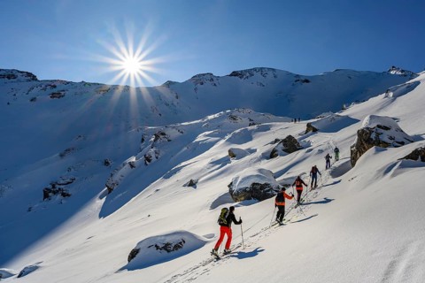 Ski tourers in winter