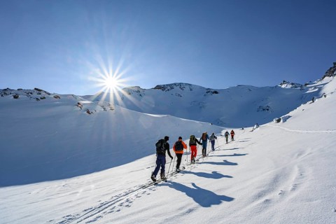 Ski tourers in winter