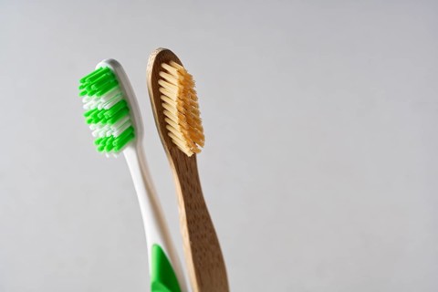 Wood and plastic toothbrush. Switzerland