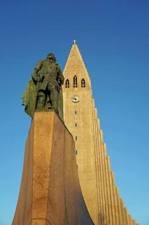 Hallgrimskirkja or Hallgrims Church Church and Leif Eriksson Monument