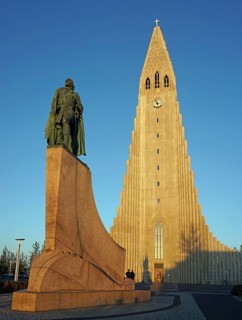 Hallgrimskirkja or Hallgrims Church Church and Leif Eriksson Monument