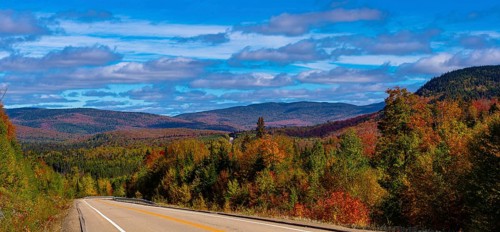 Parc National du Mont-Tremblant in Autumn colours. Near St.Donat Laurentians Quebec Canada
