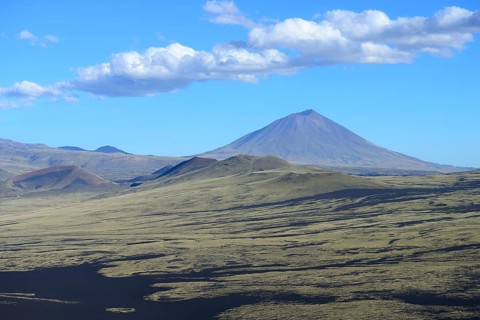 Volcanic lunar landscape