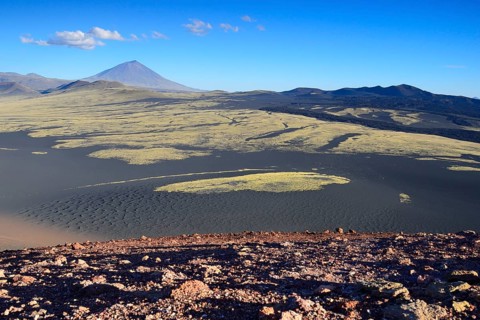 Volcanic lunar landscape