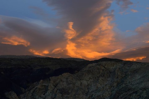 Burning clouds at sunset