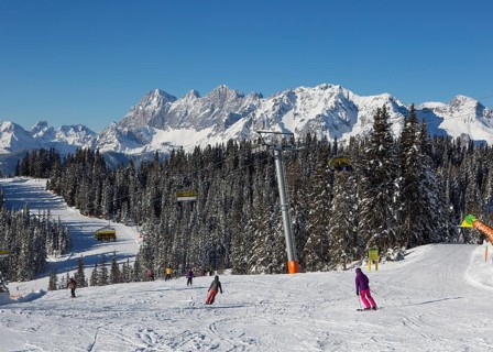 Ski area Planai with to the Dachstein massif