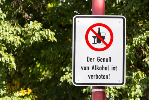 Prohibition sign for alcohol