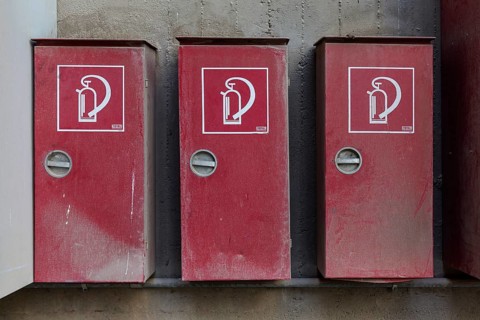 Fire extinguisher in an industrial company