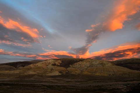 Burning clouds at sunset