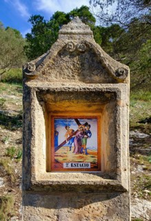 Stations of the Cross on the pilgrimage route to Puig de Sant Salvador