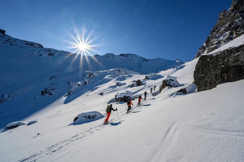 Ski tourers in winter