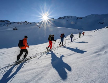 Ski tourers in winter