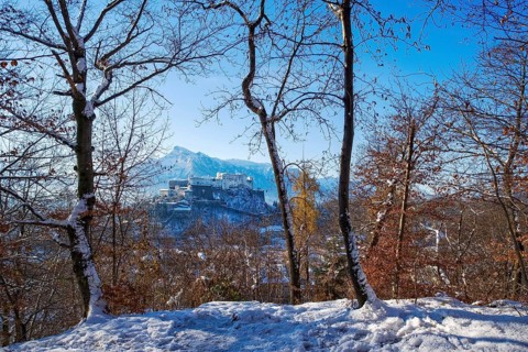 View from Kapuzienerberg to the fortress Hohensalzburg