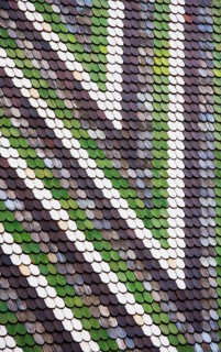 Colourful roof tiles on the cathedral roof