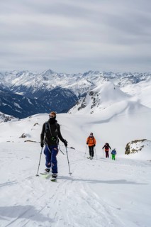 Ski tourers in the snow