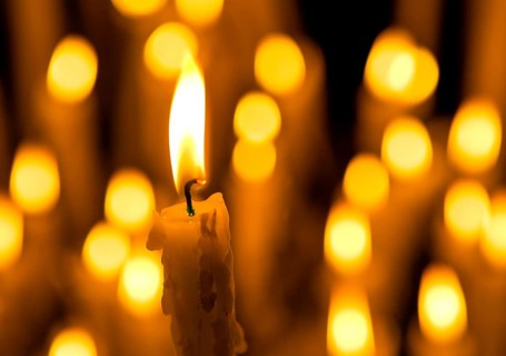 Sacrificial candles in the grotto