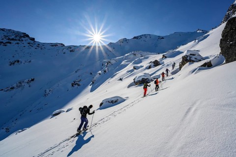 Ski tourers in winter