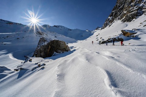 Group of ski tourers