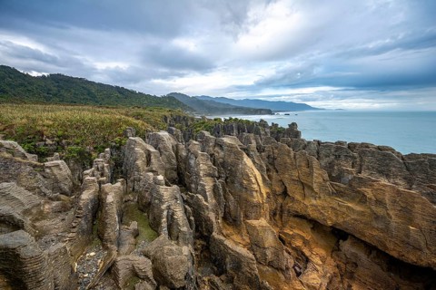 Coastal landscape with sandstone rocks