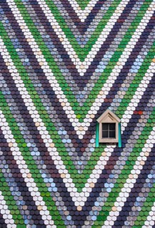 Colourful roof tiles on the cathedral roof