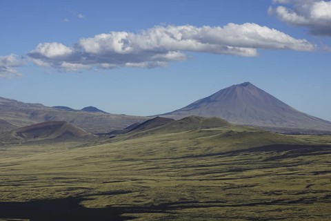Volcanic lunar landscape