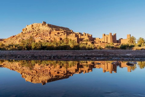 Panoramic view of clay town Ait Ben Haddou