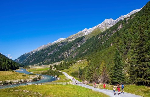 Hikers in the Krimml Ache Valley