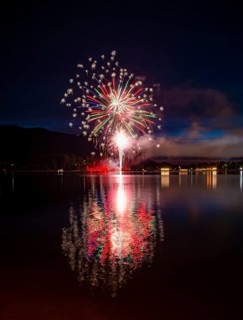 Fireworks at Lake Schliersee