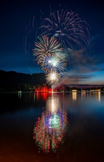 Fireworks at Lake Schliersee