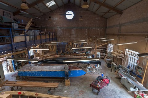 View into a boatyard on the island Guidecca