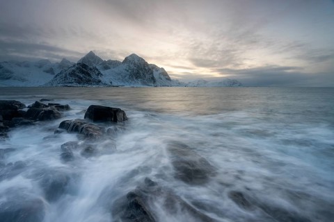 Rocky coast at the blue hour