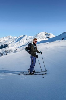 Ski tourers in the snow