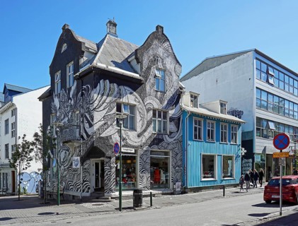 Graffiti artwork on a residential house