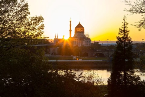 Yenidze and sunset