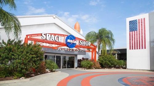 Entrance to the Space Shop at Kennedy Space Center