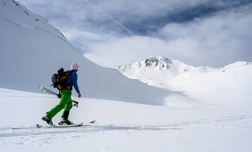 Ski tourers in the snow