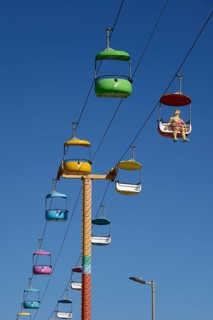 Cable car at Santa Cruz Beach Boardwalk Amusement Park