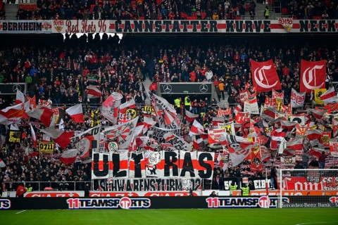 Cannstatter curve with poster ULTRAS