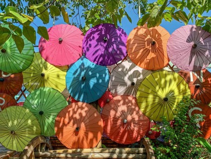 Umbrella factory near Ban Ton Phueng