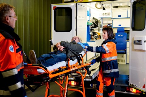 Arrival of the ambulance with the patient to the hospital