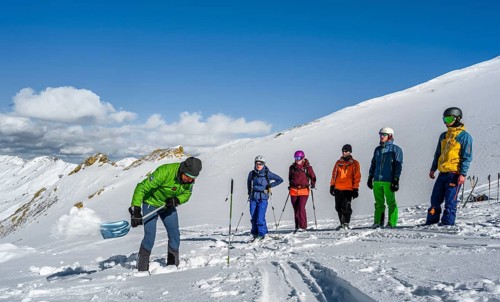 Ski tourers in the snow