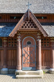 Portal of the stave church Gustav Adolf