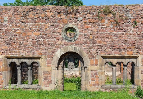 Wall remains of the monastery ruins Heilig Kreuz