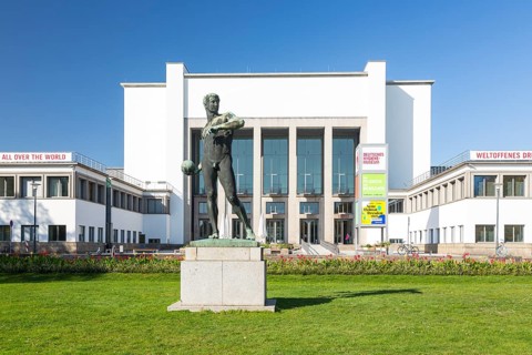 German Hygiene Museum with plastic ball thrower