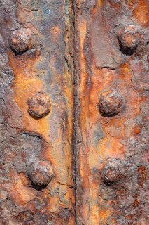 Old rusty sheet pile wall element