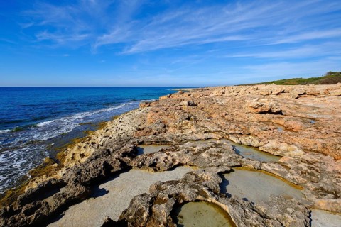 Rocky coast at Cap de ses Salines